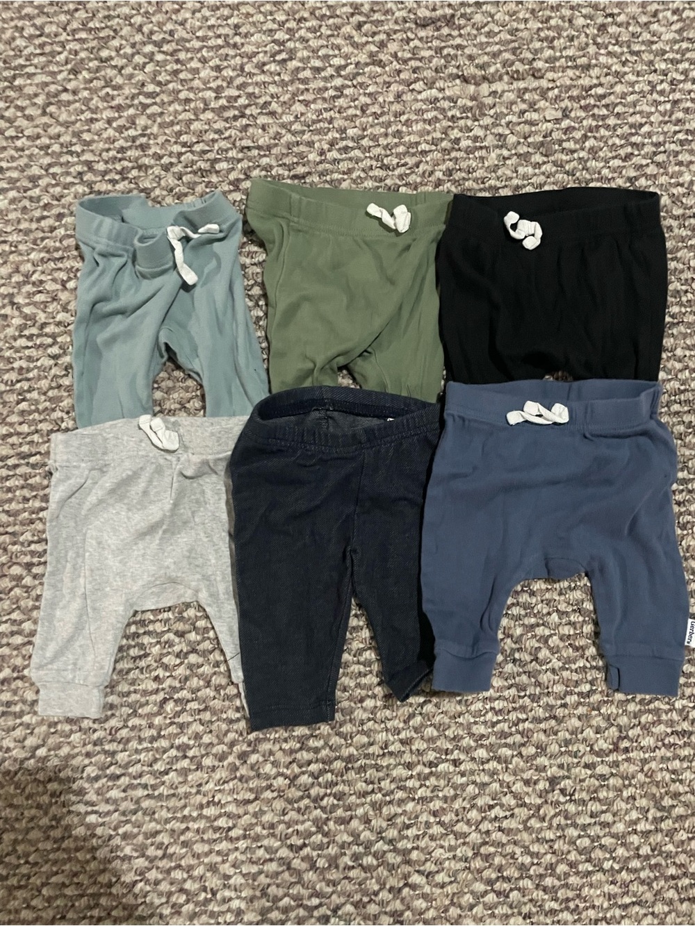 0-3 Month Baby Jogger Pants Six-Pack | Mixed Colors